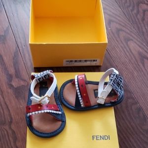Fendi baby sandles (approx 6m) with box